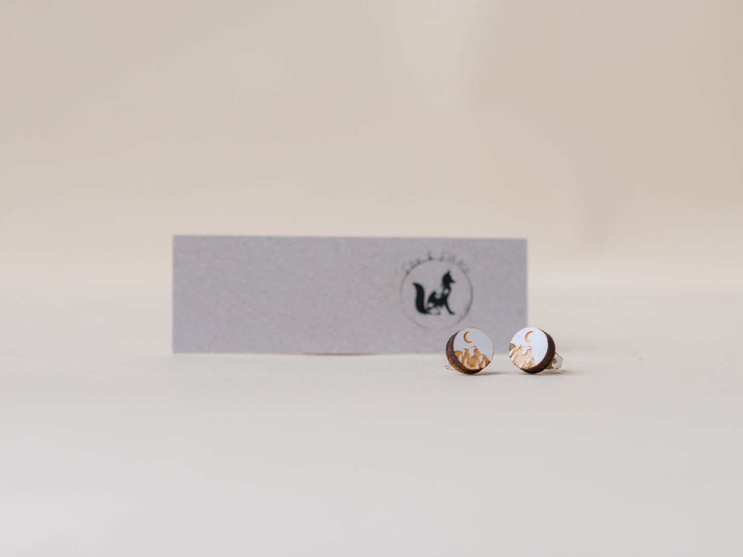 Mountain - Wood Stud Earrings