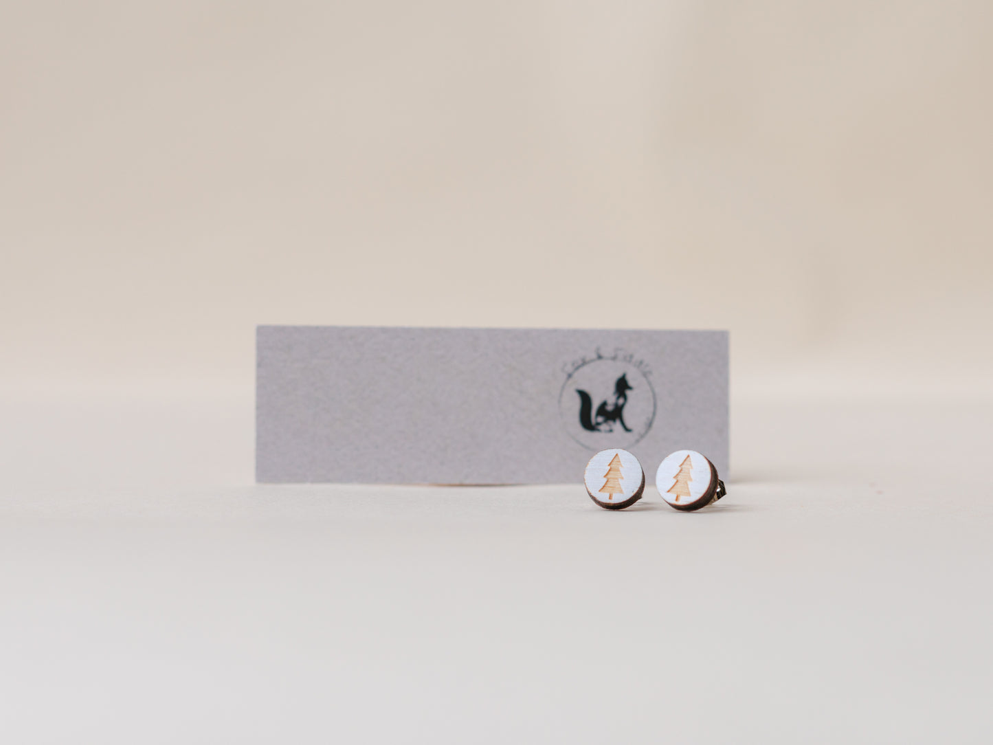 Tree - Wood Stud Earrings